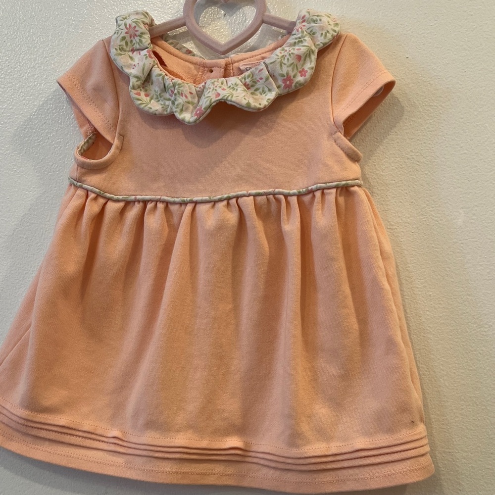 Catherine Malandrino Peach Dress with Floral Collar 2T